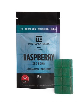 1 to 1 CBD to THC Raspberry Jelly Bomb from Twisted Extracts