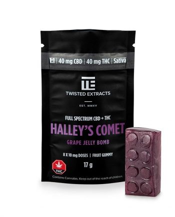 CBD-THC Halleys Comet Jelly Bomb from Twisted Extracts Grape