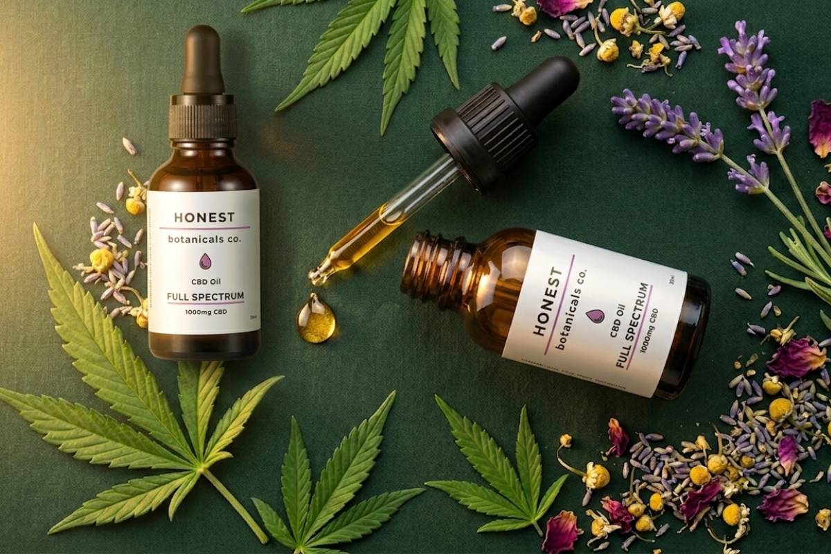 CBD oil bottle with a brass clock and April calendar showing how long CBD stays in your system