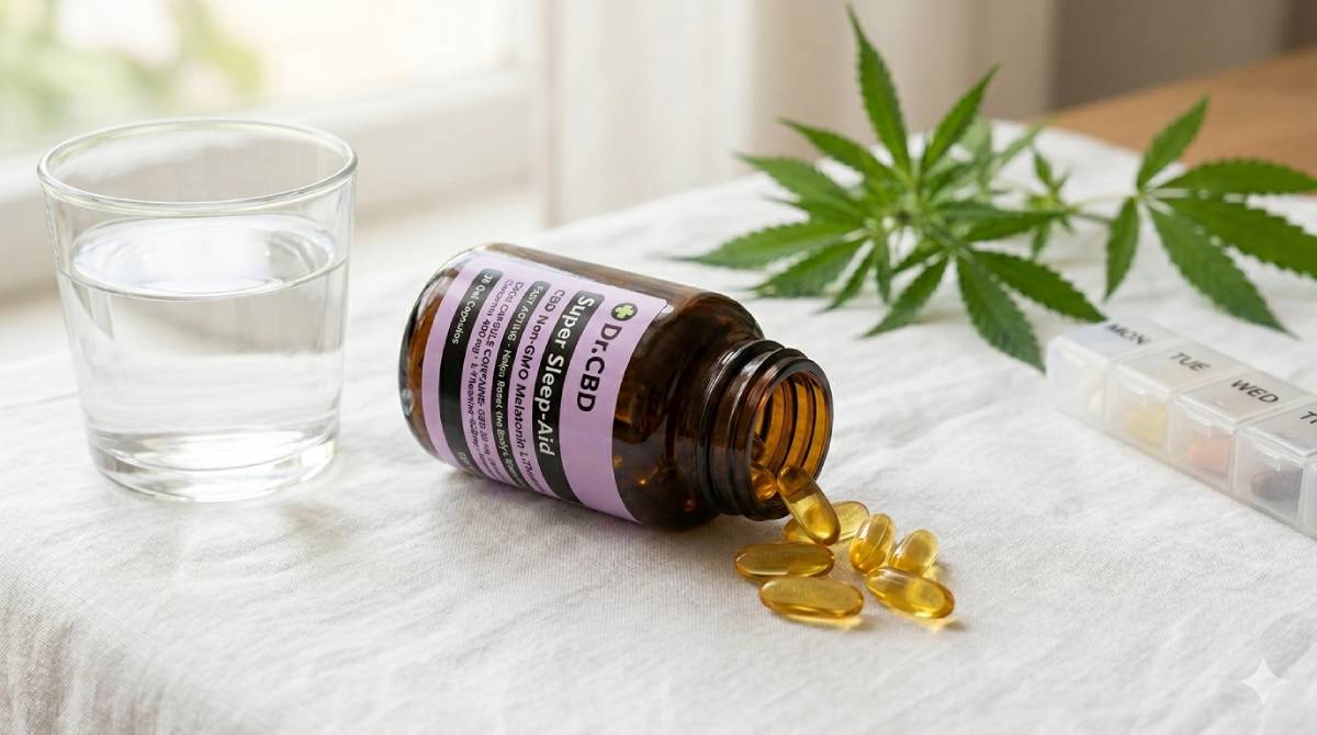 CBD capsules guide - CBD oil capsules with hemp plant for Canadian consumers